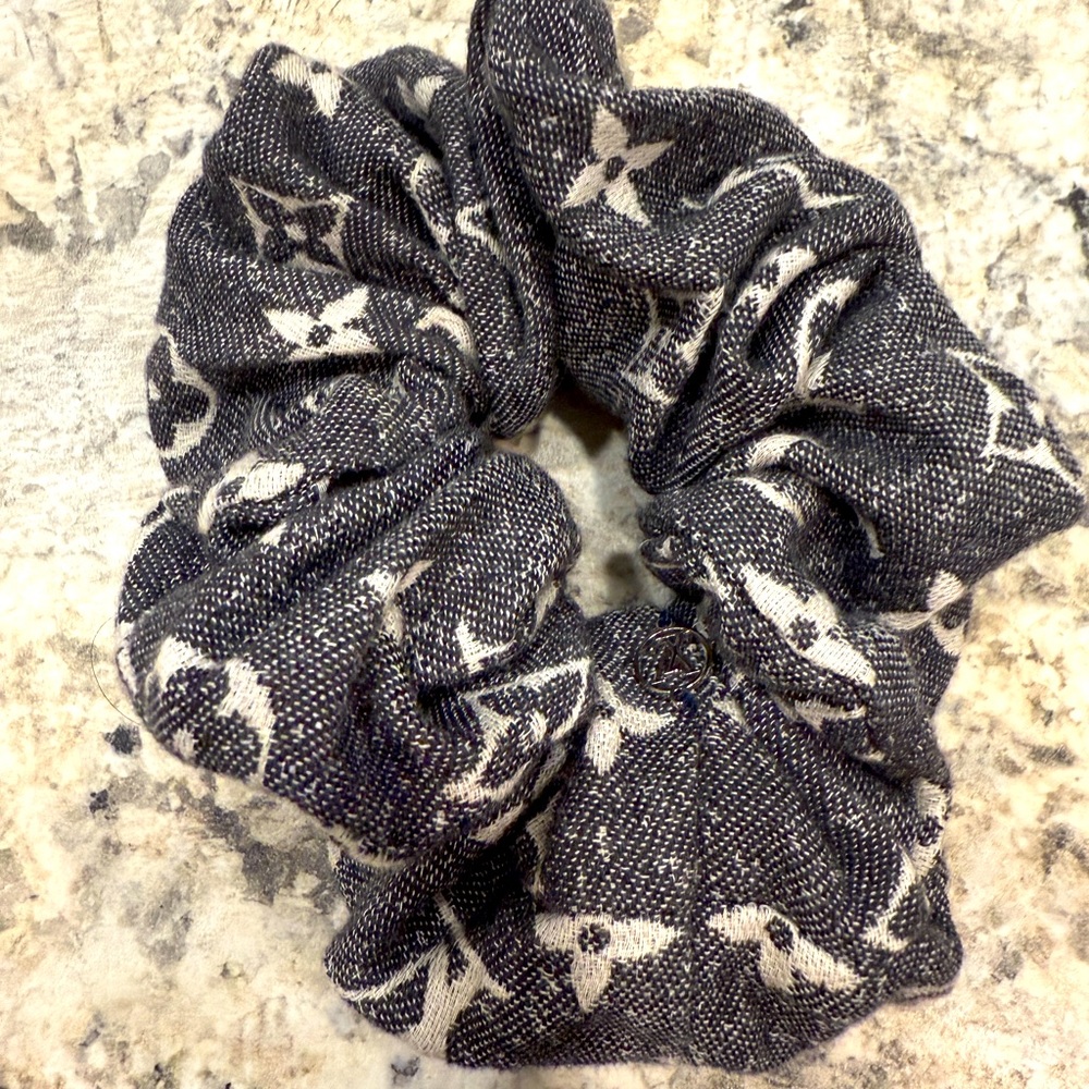 Louis Vuitton Black Denim Scrunchie